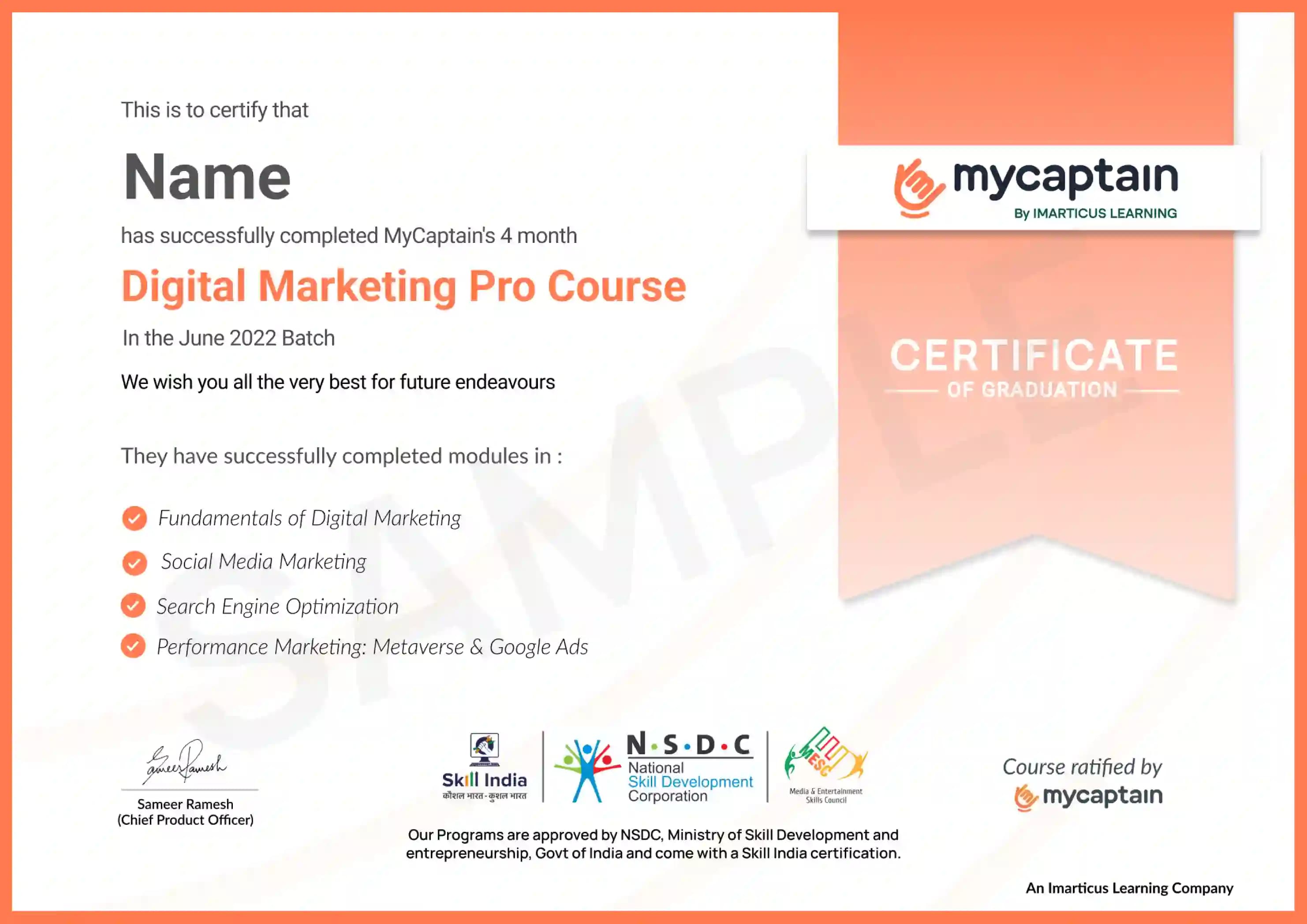 Certificate preview